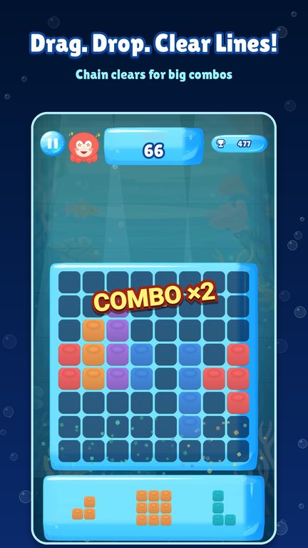 Tako Blocks screenshot: drag, drop, clear lines